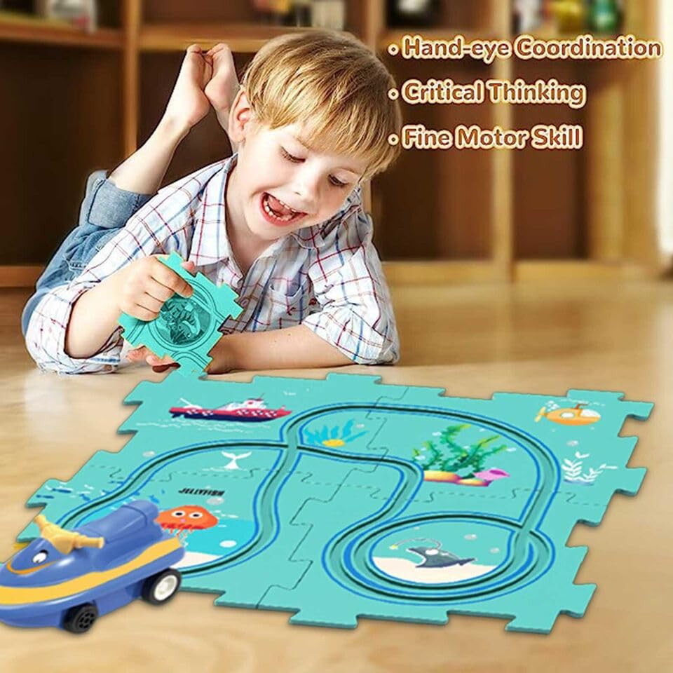 Rail Car Puzzle Track Car Race Track Set