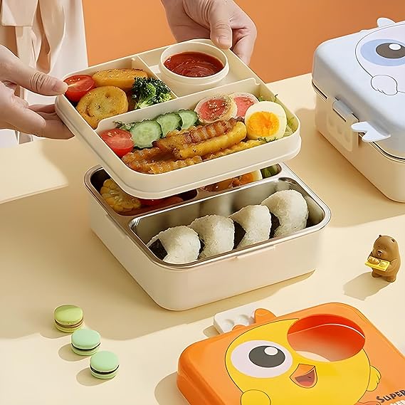 Eye Design Stainless Steel Lunch Box with Spoon